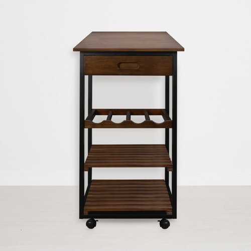 17 Stories Solid Wood Bar Cart Wayfair